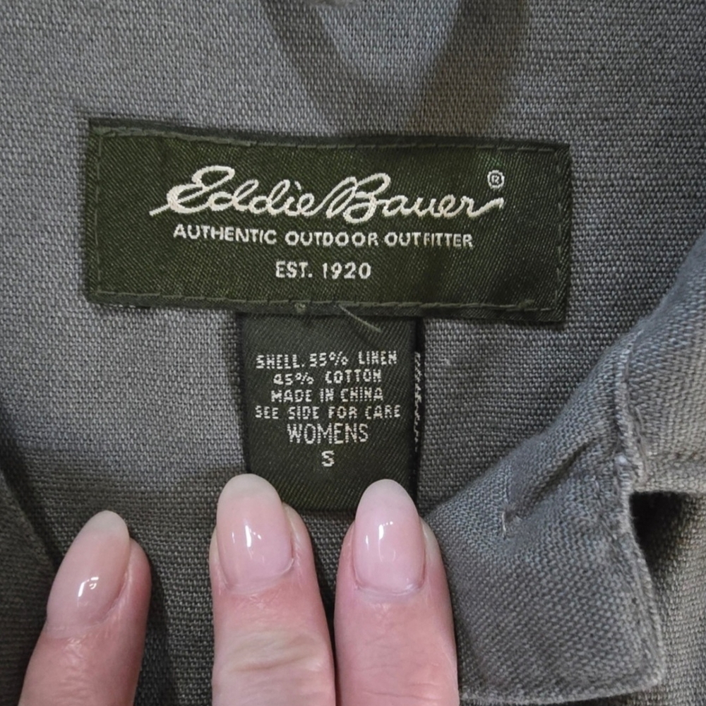 Vintage Moose Eddie Bauer Floral Green Jacket Size Small Granola Art to Wear - Picture 6 of 6